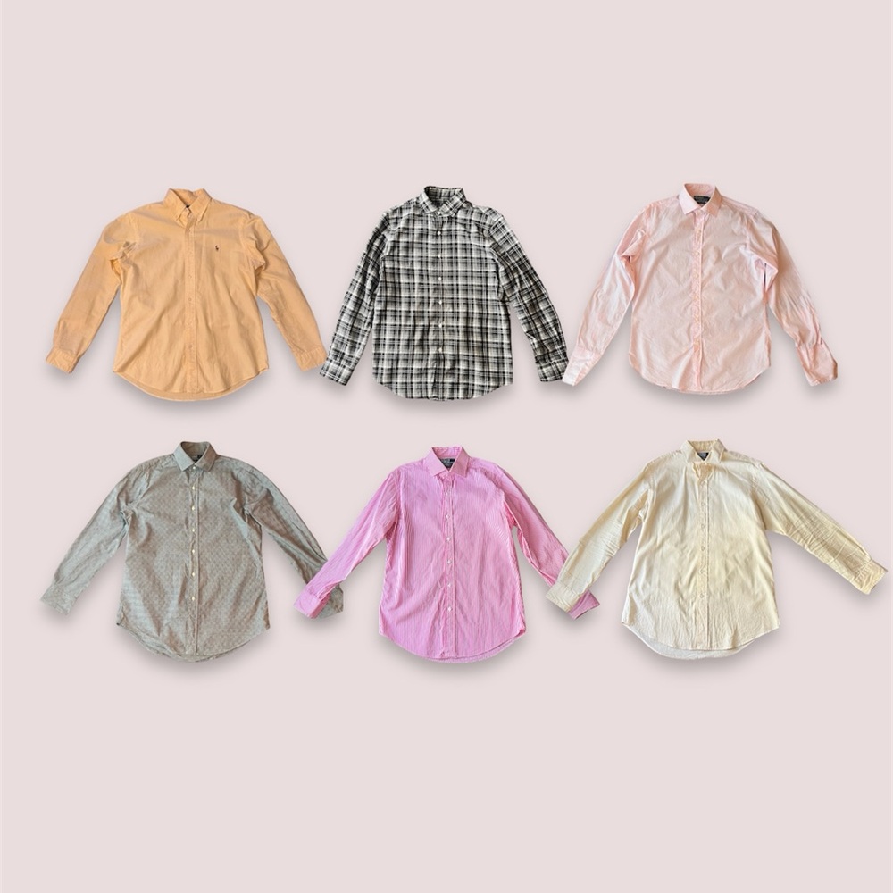 Set of 6 Polo Ralph Lauren Button Down Dress Shirts - Medium